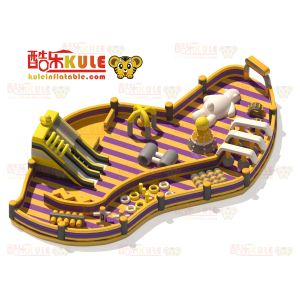  Customized Irregular Shape Inflatable Castle ( Yellow &amp; Purple ) Manufactures