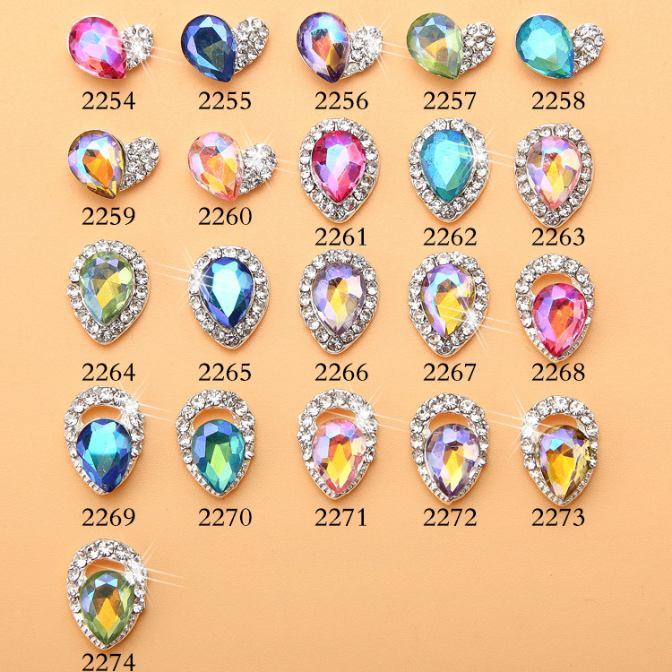 Hot NEW Wholesale Alloy Jewelry 3D Nail Art Jewelry Nail rhinestones Sticker Supplier Number ML2254-2274