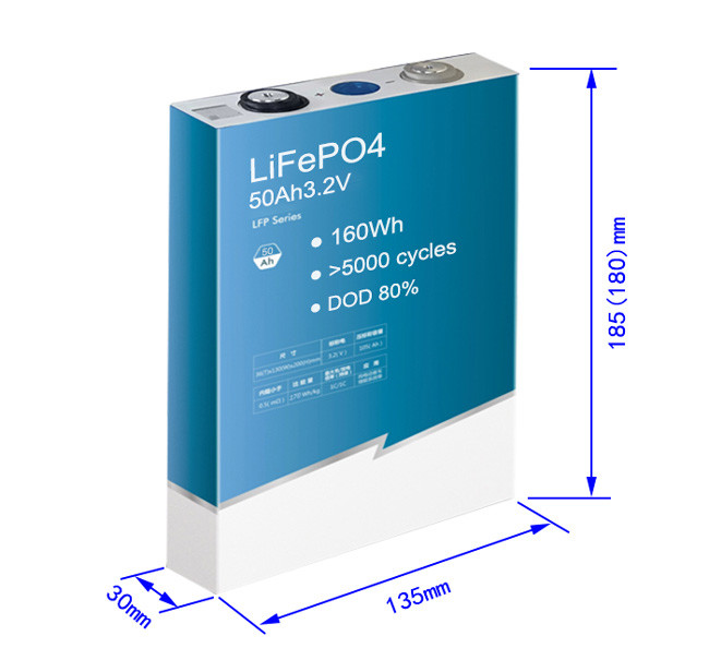 Storage Energy 50Ah Prismatic LiFePO4 Battery 3.2V Rechargeable Lithium Battery