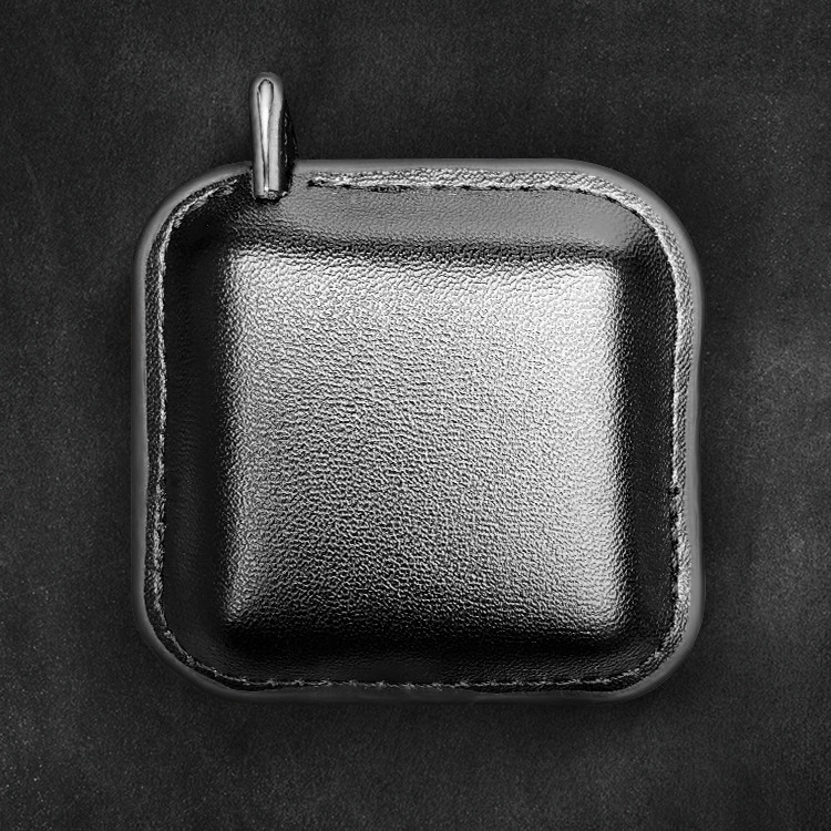 Mini Black Dual-Sided Luxurious Genuine Leather Elastic Apparel Measuring Tape With Custom Brand