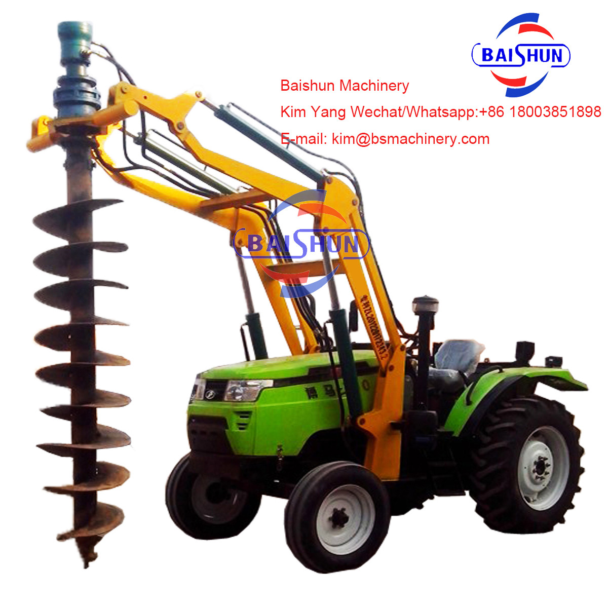 5-8T Crane Auger Pole Erection Machine Drilling Rig Mounted On Tractor For Telegraph