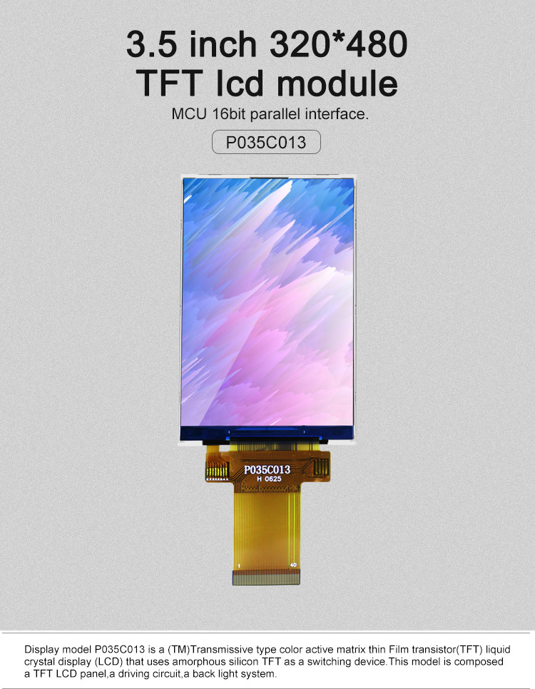 Polcd 8080 MCU 16 Bit 3.5 Tft Lcd Screen 320x480 TFT LCD Display 73.44Mm
