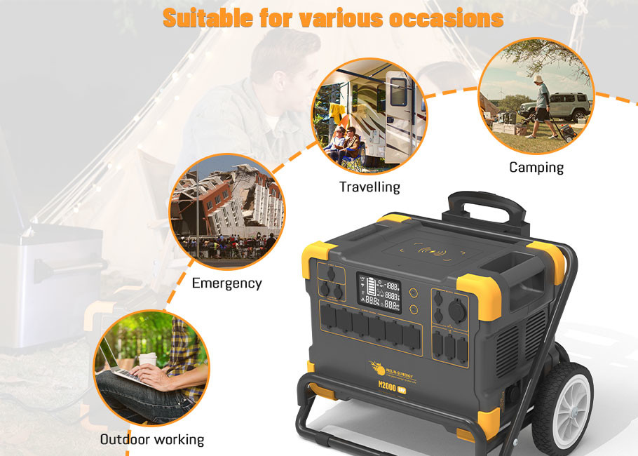 Pure Sine Wave Inverter Portable Lithium Battery Solar Generator 1200W Solar Panel