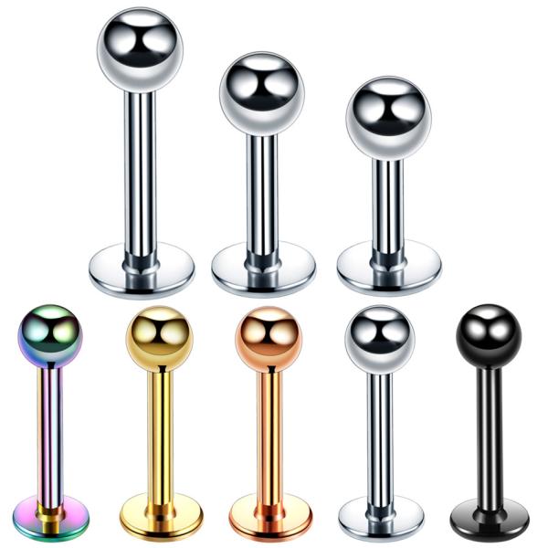 Surgical Steel Assorted Colors Labret Stud Lip Piercing Ear Cartilage Tragus