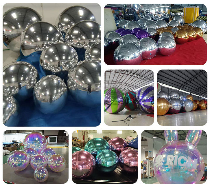 Party Inflatable Advertising Balloons Round Inflatable Mirror Balloon Silver