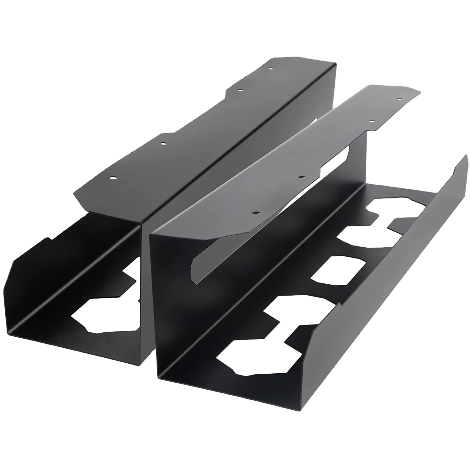 Maximize Space with Perforated Computer Desk Cable Management Rack Tray 43x10x10cm