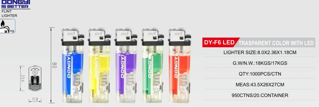 ISO9994/En13869 Certificated Encendedores Fire Plastic Flint Cigar Lighter