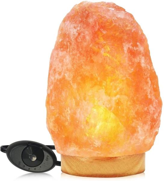 Quality Wooden Base Dimmable Hand Carved RGB Salt Lamp for sale