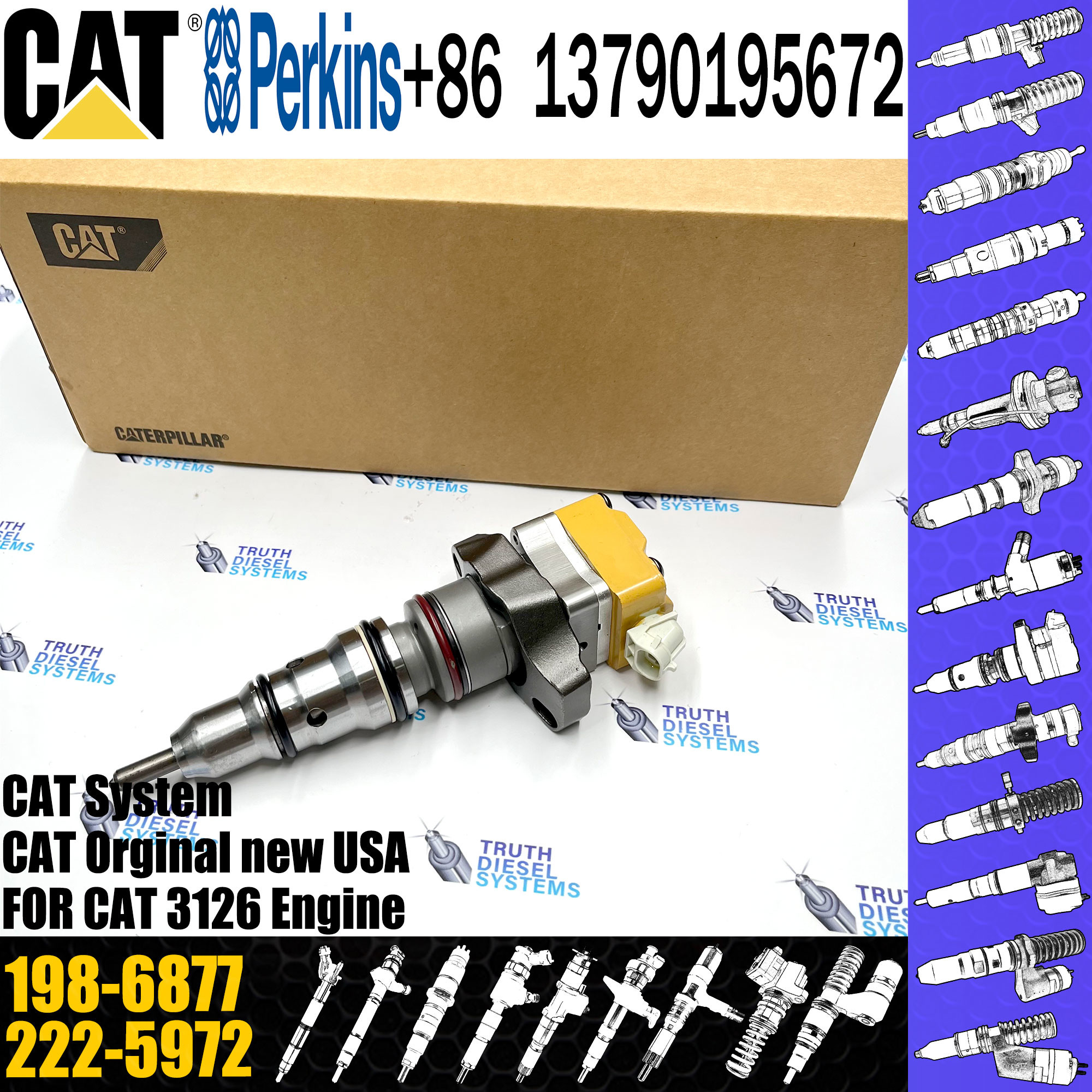 diesel fuel injector 232-1170 173-9268 232-1171 162-9610 174-7527 232-1183 10R1257 198-6877 for C-A-T engine
