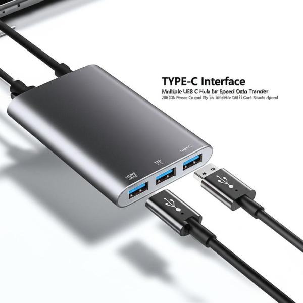TYPE-C Interface Multiple USB C Hub for Speed Data Transfer 20V/5A Power Output