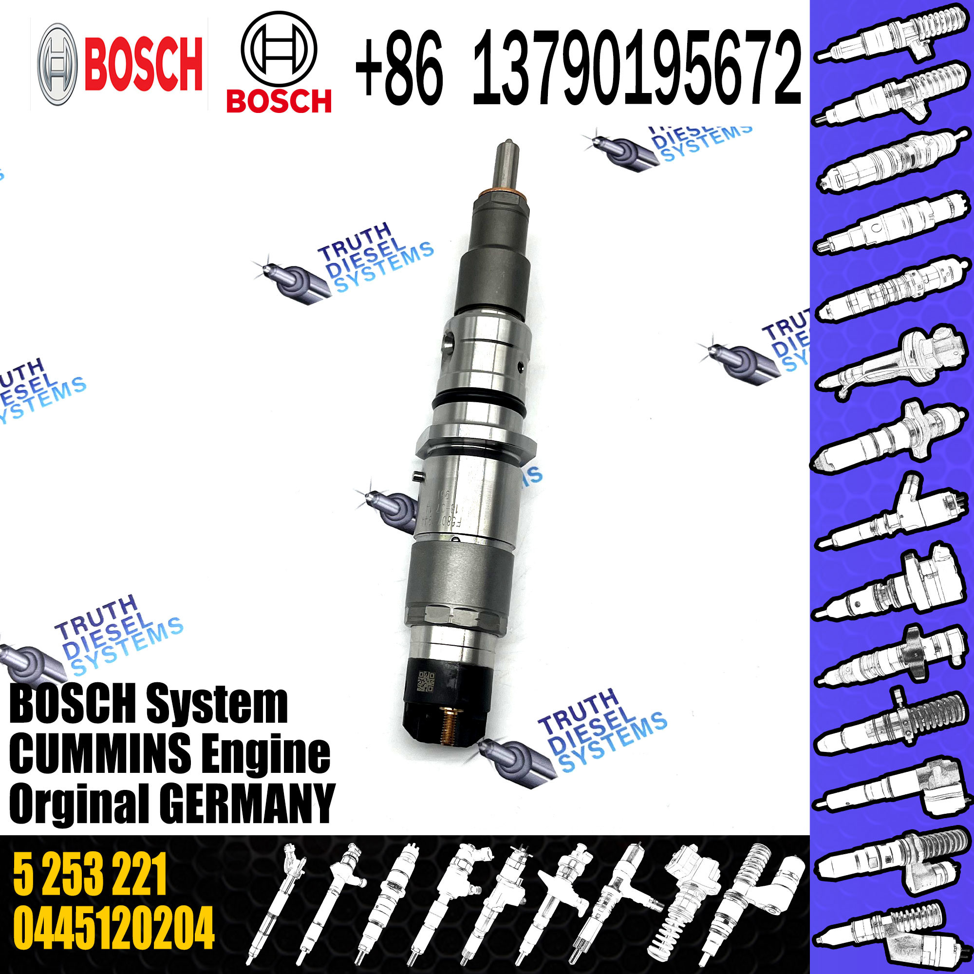 High quality Common Rail Injector diesel fuel injector 4988835 5253221 5269194 0445120161 0445120204 0445120267