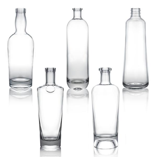 Base Material Glass Customized 500ml 700ml 750ml Super Flint Round Clear Glass