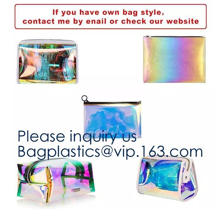 Holographic Makeup Bag, Metallic color Fashion Cosmetic Travel Bag Large Toiletry Bag Makeup Organizer for Women, Purple