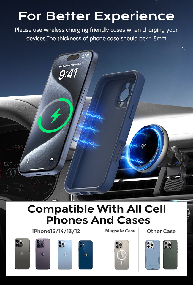 High-Performance Iphone Charger Stand With Starry Sky Lighting And Fast Heat Dissipation For Automotive
