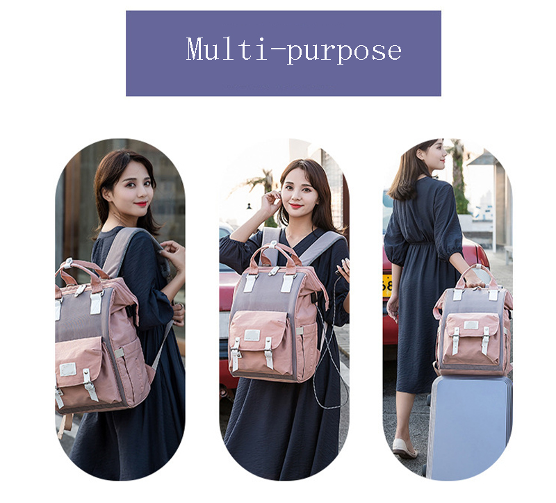 Fashion Mummy Maternity Nappy Bag Diaper Bag Large Capacity Travel Backpack Nursing Bag For Baby Care With Stroller Strap