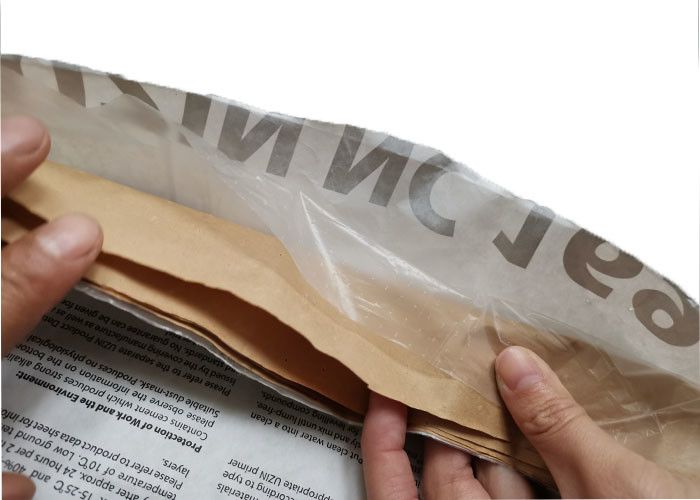 3 Layer Pasted Valve Multiwall Paper Bags High Tensile Strength Long Working Life