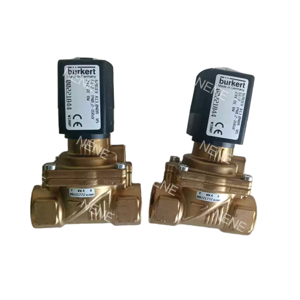Burkert Solenoid Control Valve 00322502 6281 G3/8 2/2 Normally Closed 10.0 Flow Hole NBR Sealed Brass Valve Body DC24V 8W 0.2-16bar -10~+80 ℃