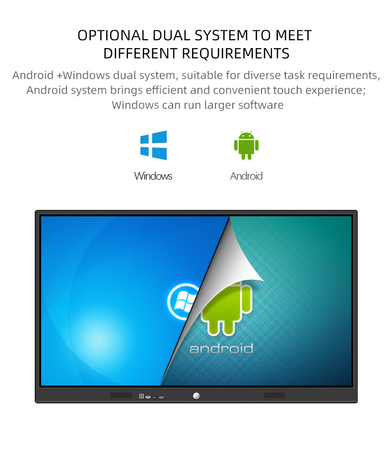 75" Wall Mounted Mobile Touch Screen Interactive Whiteboard