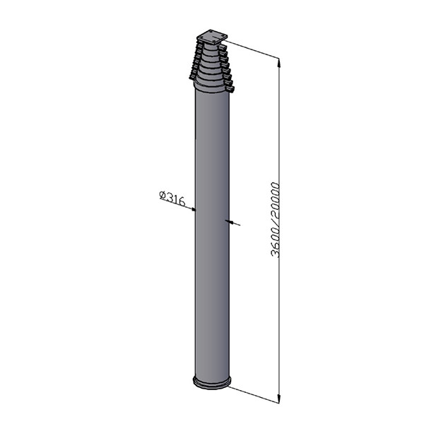 20m locking mast-200kg payloads-NR-3600-20000-200L/pneumatic telescoping mast/ aluminum telescopic mast