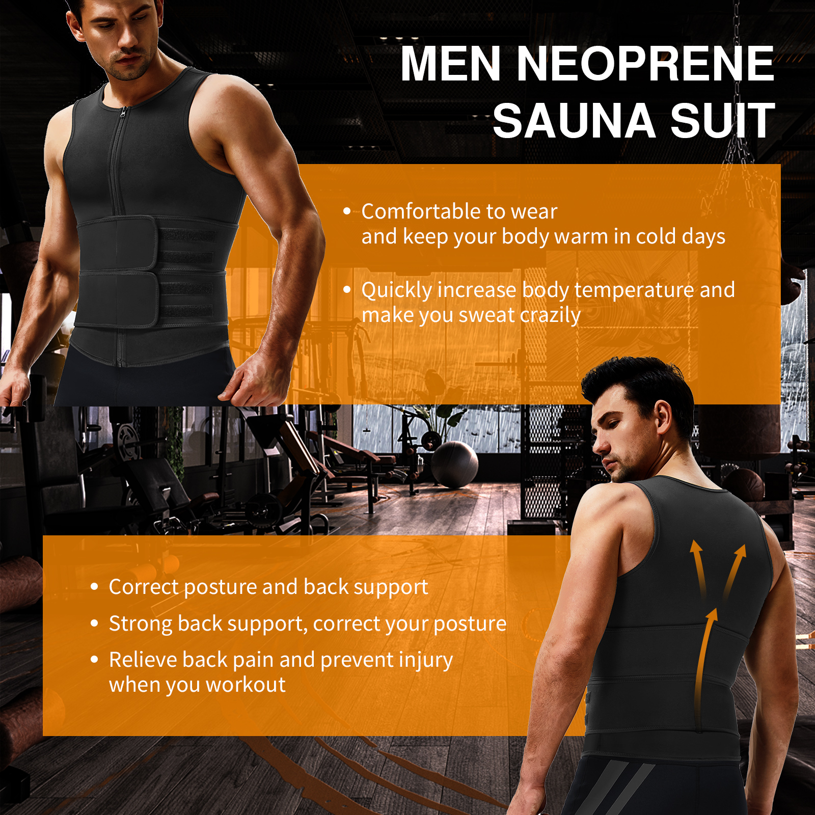 Waistdear Private Label Women's Neoprene Sweat Vest with Waist Belt Plus Size Sauna Suit
