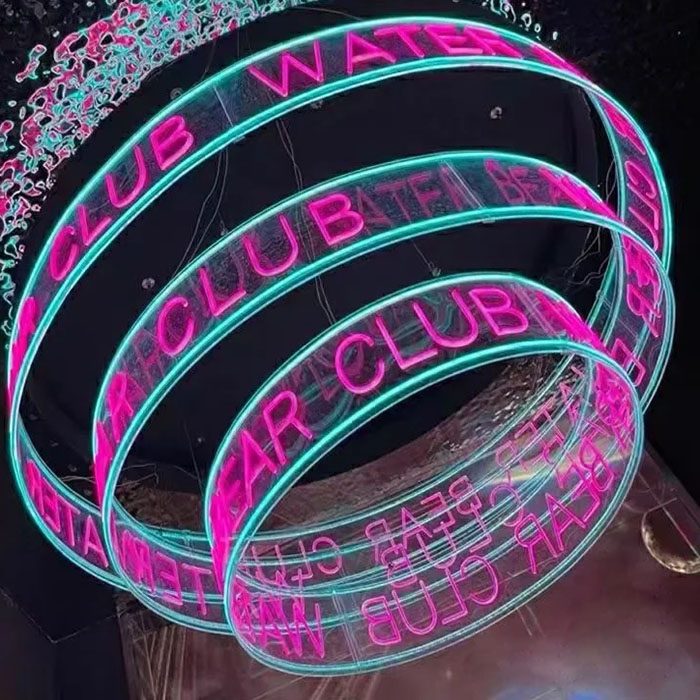 Customized Hanging Rings Neon Light for Personalized Ceiling 12V AC Input Voltage