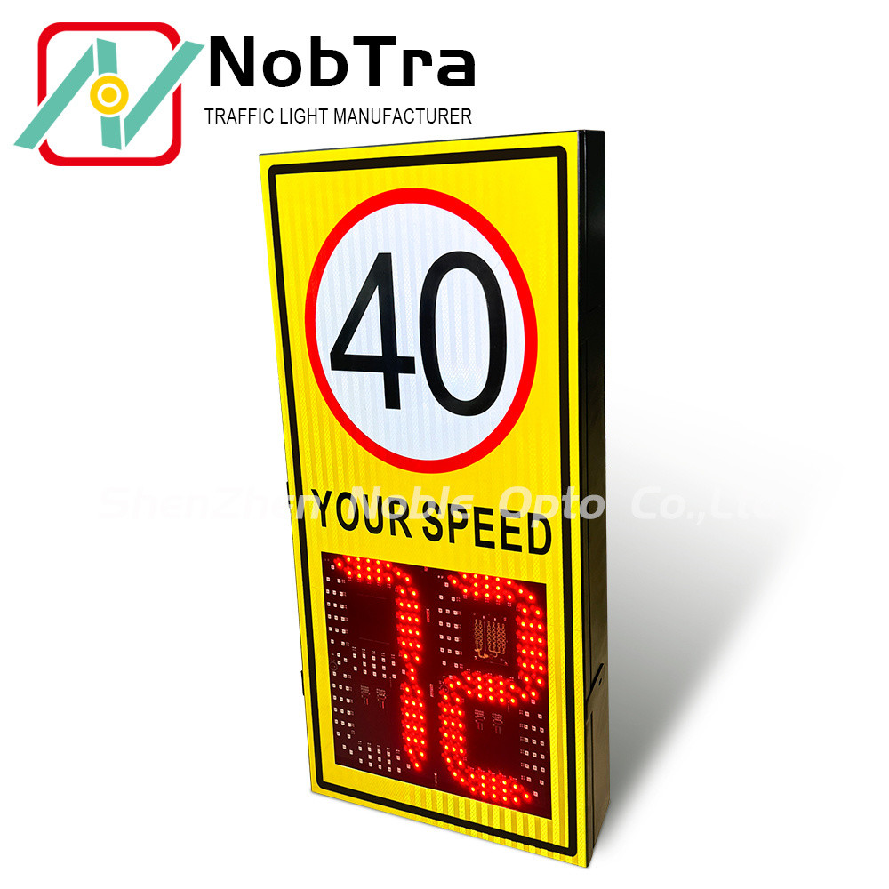 12watt Red and 15watt Green Power Consumption Cold Rolled Sheet Digital Speed Limit Signs for 200 Meters Radar Detection