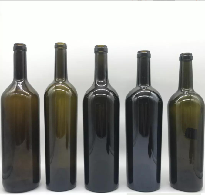 Collar Material Glass 750ml Olive Green Glass Bordeaux Wine Bottles Popular Pick