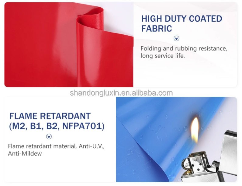 2m-100m Width Waterproof PVC Coated Polyester Fabric Tarpaulin for Multiple Materials
