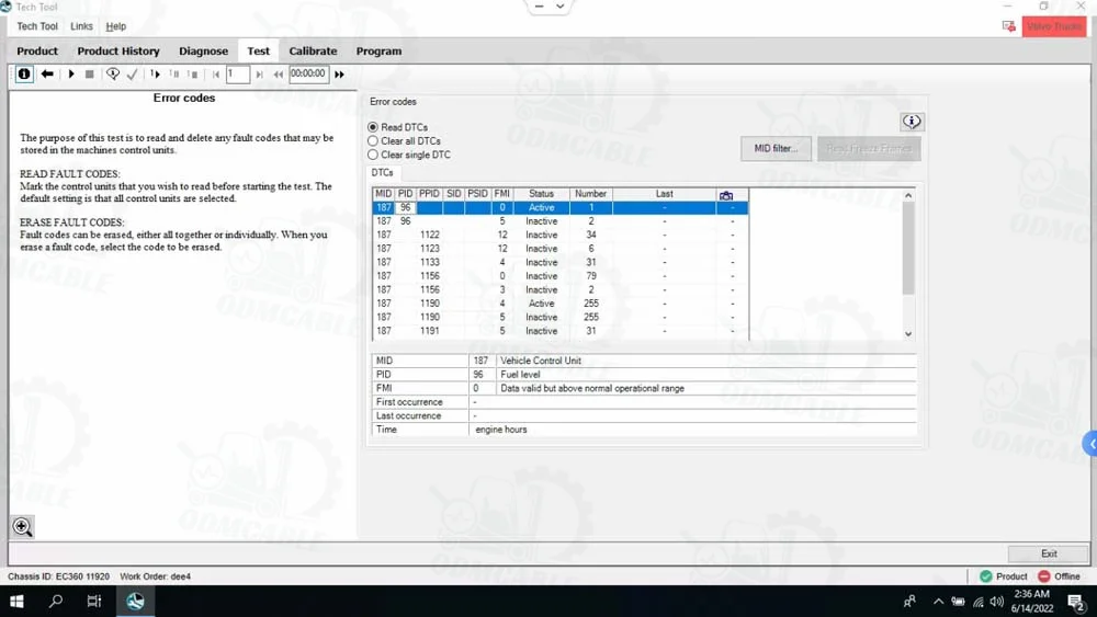 VOCOM 2 88894000 VOCOM II PTT 2.8.150 Tech Tool Laptop CF53 ACPI 2024 Development Version
