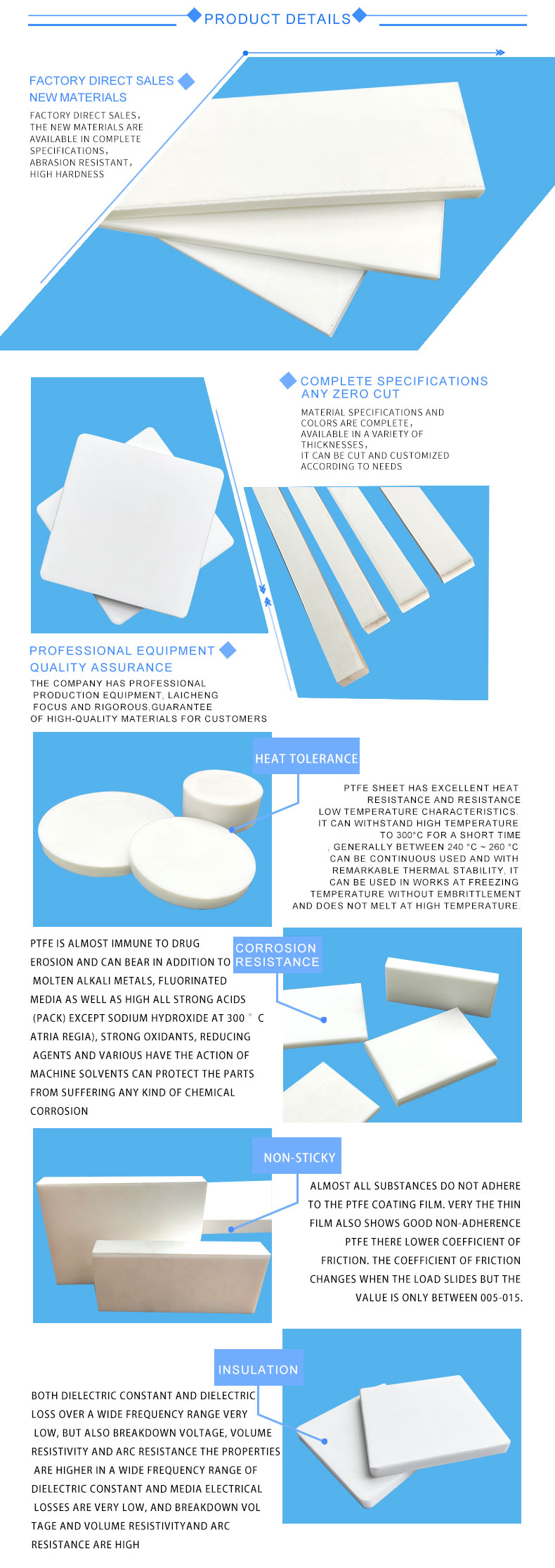 High Temperature Resistance PTFE Plate Raw Material Flexible Expanded Ptfe Sheet