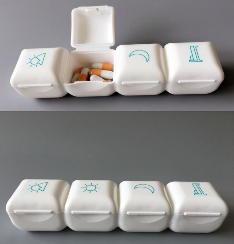 Portable Creative style foldable travel plastic cup with pill case, Random color creative travel cup with pill case for