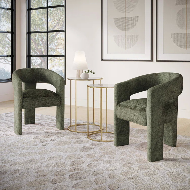 Eco friendly Wooden White Sherpa Accent Chair For Dining Room