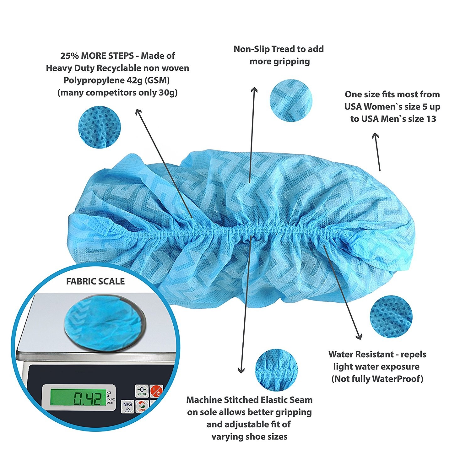 FDA Universal 60GSM SPP Disposable Shoe Cover