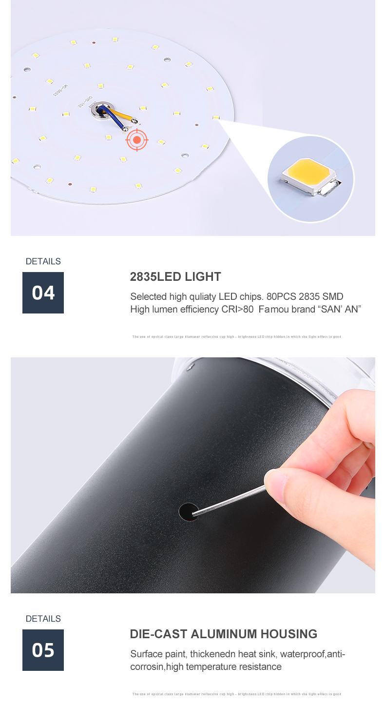 LED2835 Outdoor Garden Solar Light 3500K Warm White Optically Controlled