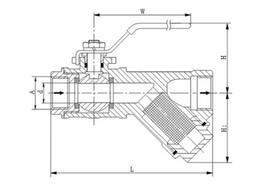 2&prime;&prime; Stainless Steel 304/316 Filter Ball Valve for Water Pipe