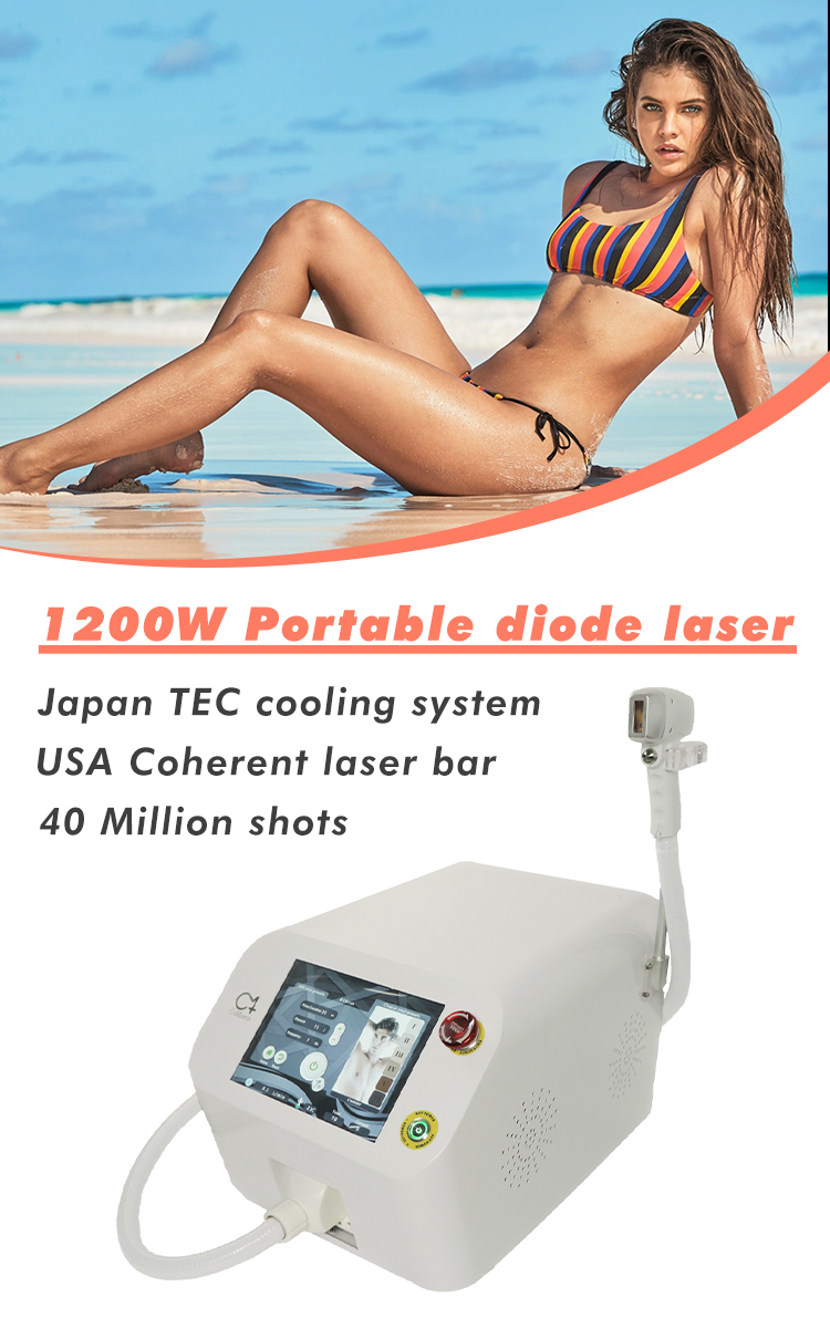 Japan TEC Cooling System 1200w portable 808 755 1064 diode laser hair removal machine