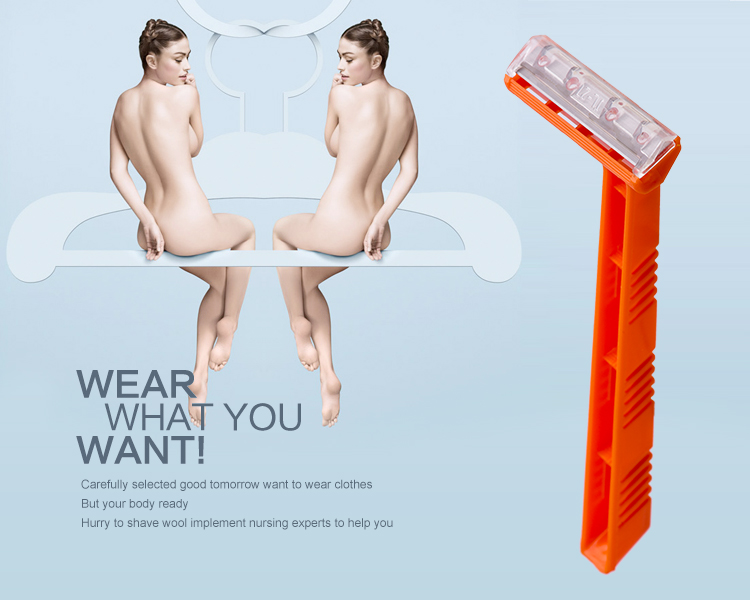 Wholesale orange color women single blade disposable razor