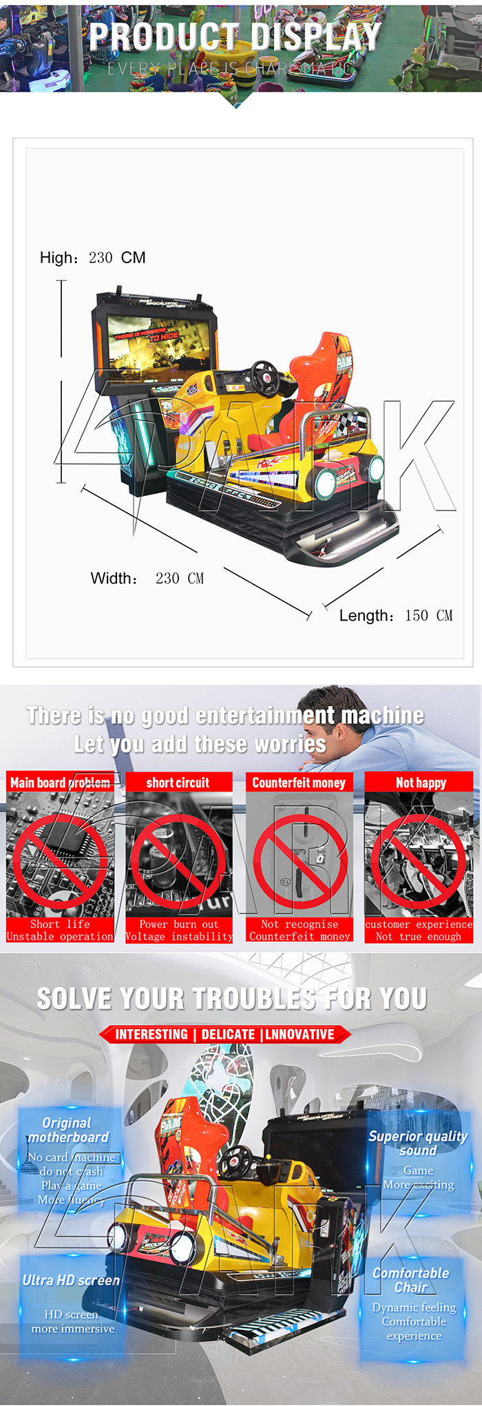 Video Arcade 3D Dynamic Car Racing Game Machine