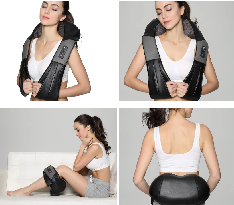 Electronic Vibration Tapping Shiatsu Neck And Shoulder Massager With Heat