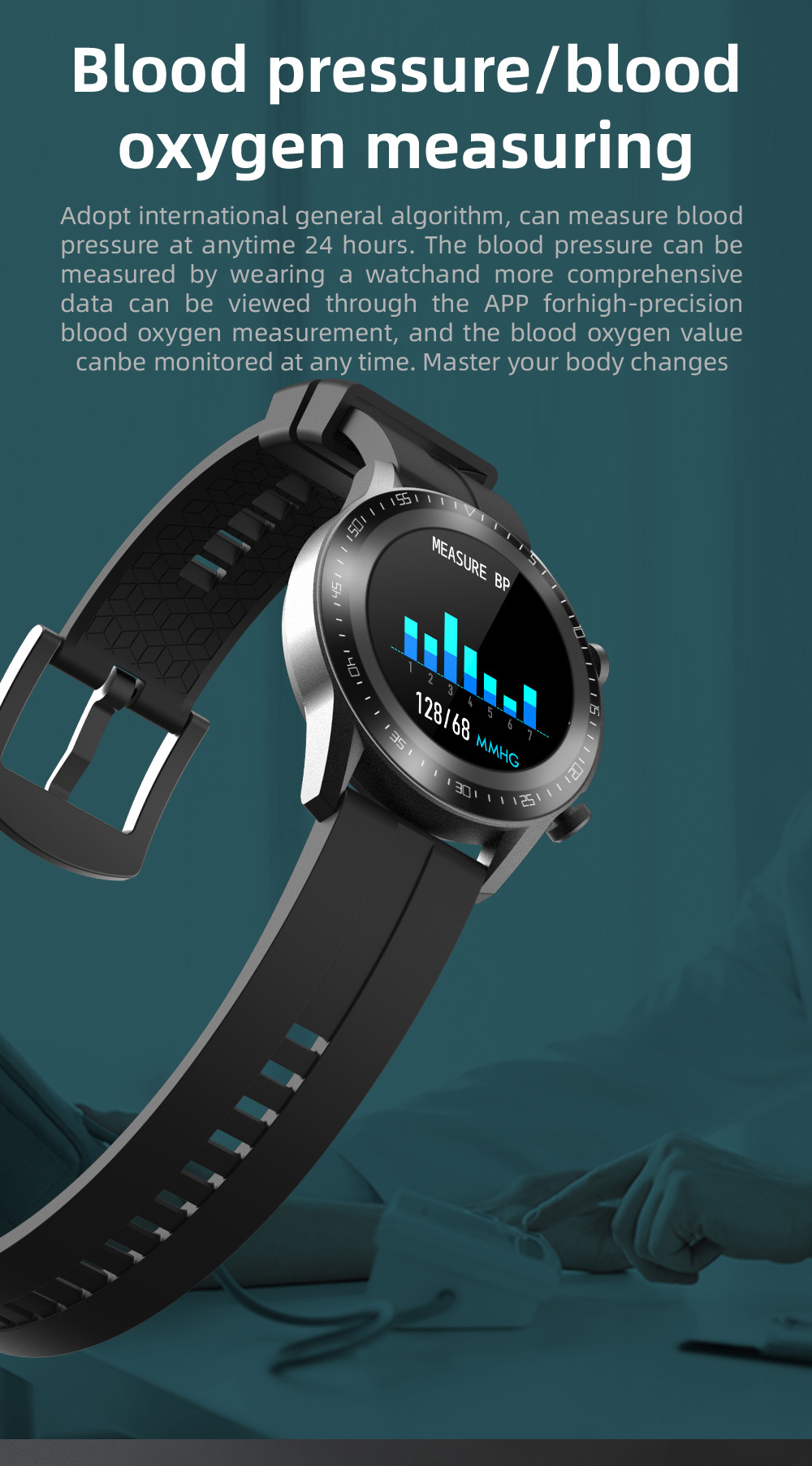 200mAh 3MP Heart Rate Smartwatch Wristband Bracelet Blood Pressure Sport Rate