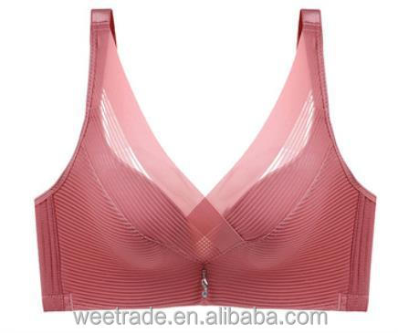 Cross mesh breathable seamless underwear push up bra plus size lingerie for ladies
