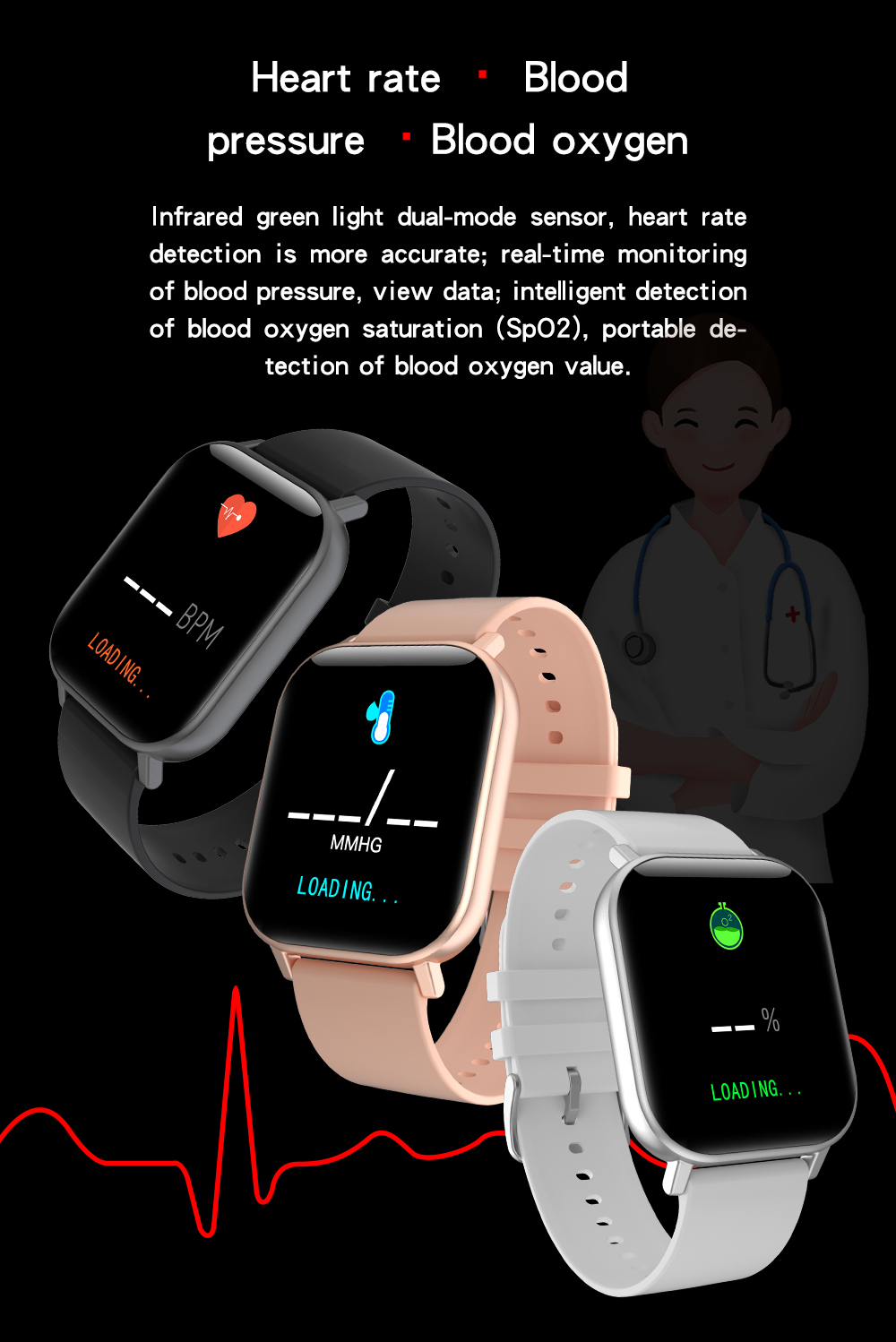 T58 Shock Sports Answerable Telephone Broadcast Sleep Body Temperature Step Smart Watch