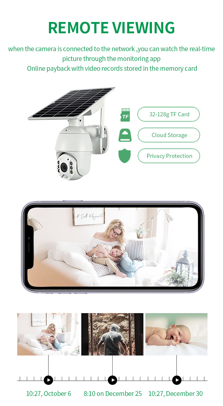 Wifi Mini Wireless Solar Camera Waterproof Outdoor Security Camera