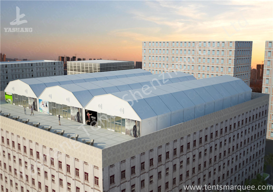 Sports Hall Canopy Outside Event Tents Heat Resistant with Glass Door