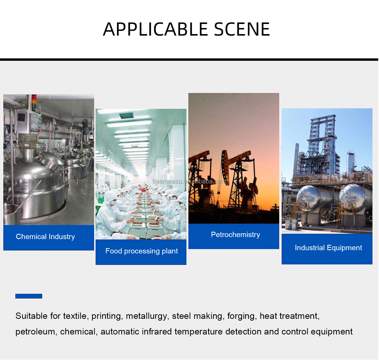 kaemeasu 4-20mA Industrial Pyrometer Non Contact Infrared Temperature Sensor -50~300℃