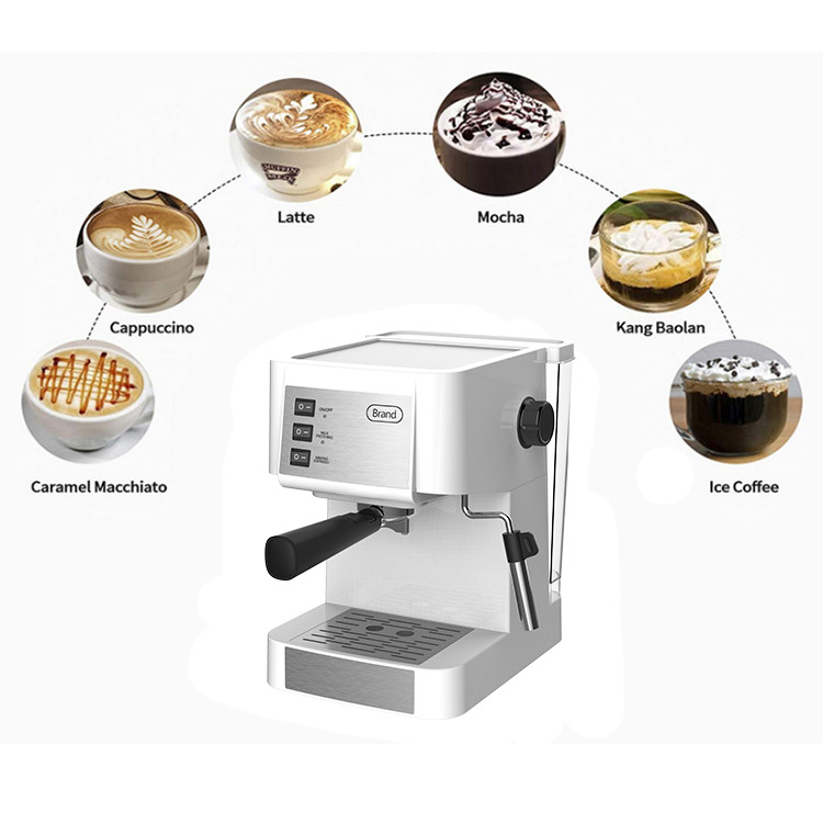 CM-1699 Household Stainless Steel Espresso Coffee Machine Push Button Control