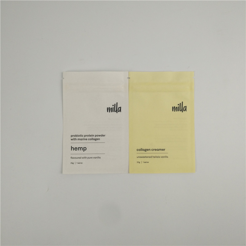 SGS 120mic Sachet Kraft Paper Bags Biodegradable Food Packaging Bags VMPET