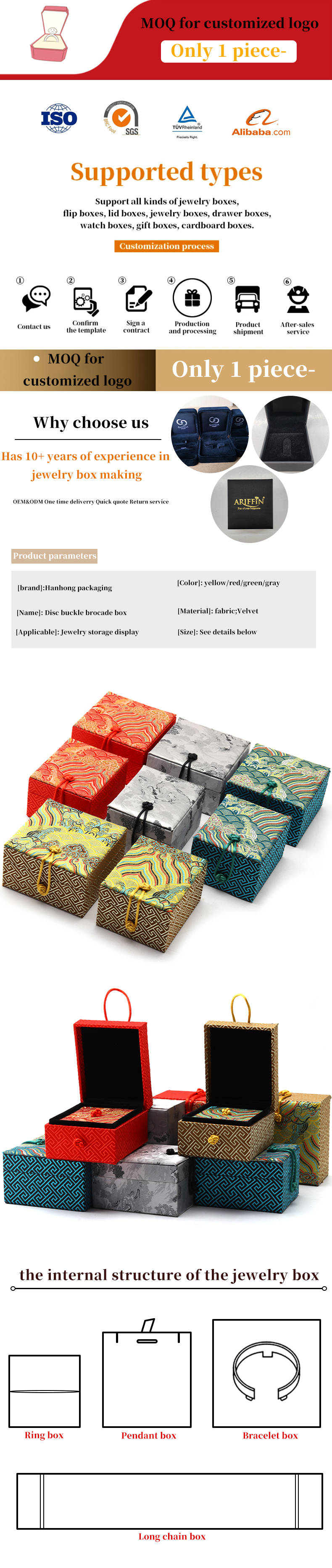 Jewelry Packaging Box for Bracelet Style Classic Necklace Pendant Storage Box 11*11*6.5cm