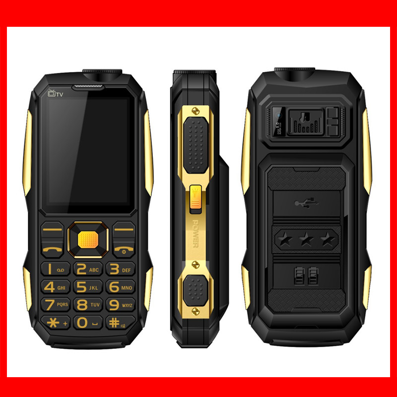 New Wholesale OEM 2.4" Screen Phone Rugged Waterproof Feature Mobile Phones With Big Battery Power Bank Loud