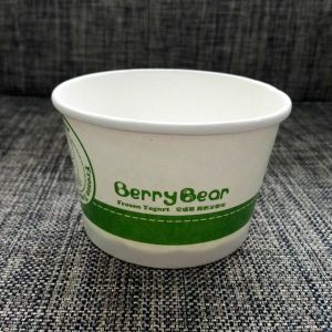 Disposable Ice Cream Cups With Lid And Spoon , Custom Printed Ice Cream Cups